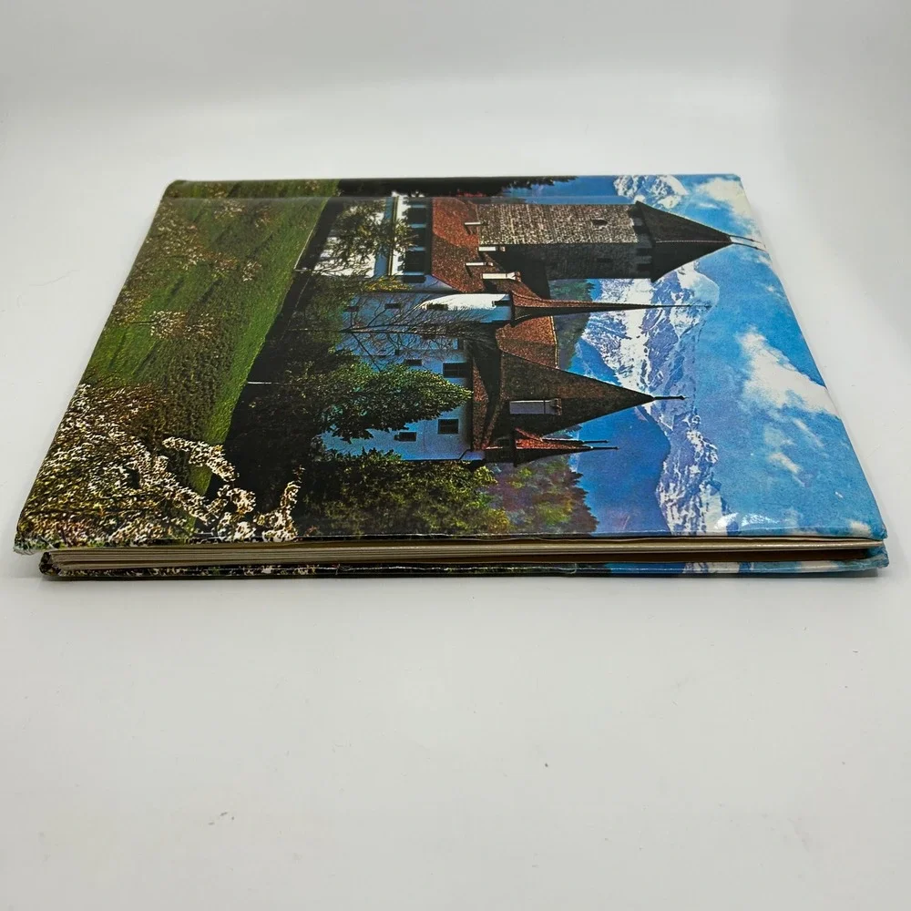 Vintage Castle Paper Photo Album 70s Switzerland Spiez Castle Keepsake Gifting